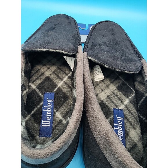 NEW Wembley Mens Slippers Memory Foam Black L 9.5-10.5 House Shoes Comfort Cozy - Picture 5 of 5